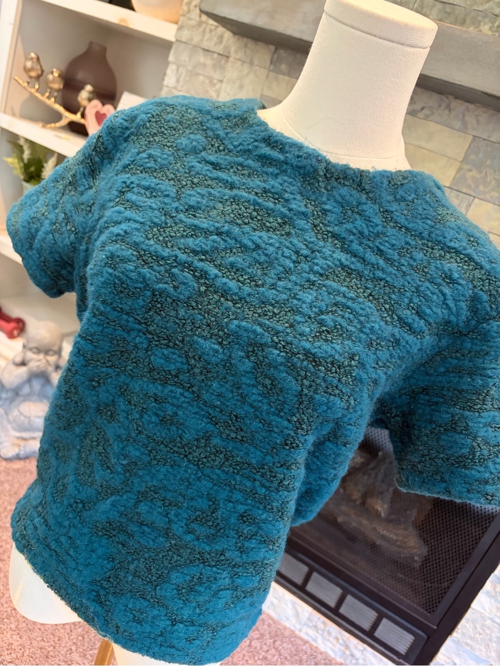 H&M Wool Top in Teal Green
